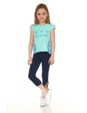 Bluza fetita cu spatele mai lung, menta NDZ8158 - Magazin online - Boutique